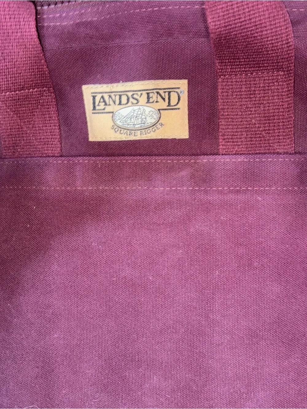 Lands' End Plum Canvas Duffel Bag